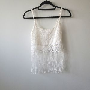 White Boho Crop Top - Size M